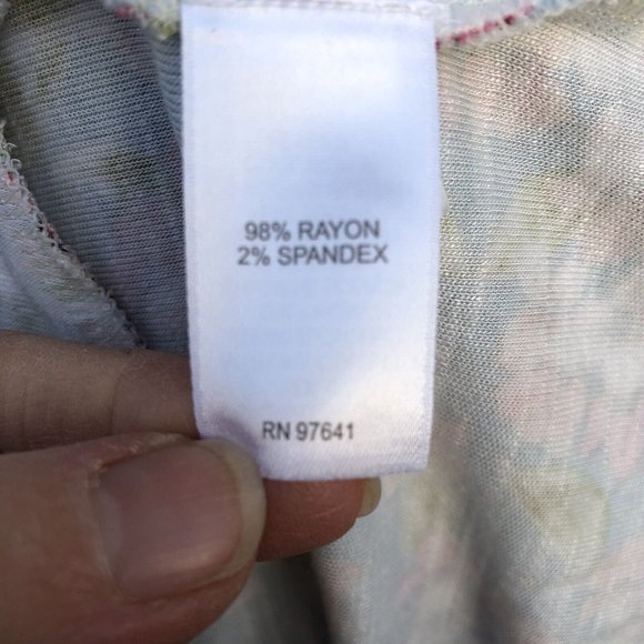 J. Jill Dress Layered Comfort Floral Stretch Pockets Spring Blue Size Small - Picture 9 of 10